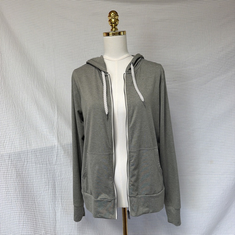 Vuori Halo Essential Woman Hoodie XL Sage Green Zip Up